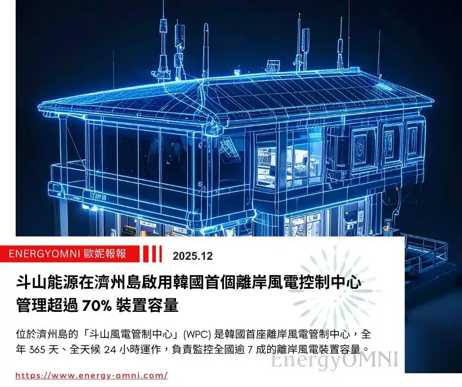 歐妮報報｜斗山能源在濟州島啟用韓國首個離岸風電控制中心　管理超過 70% 裝置容量